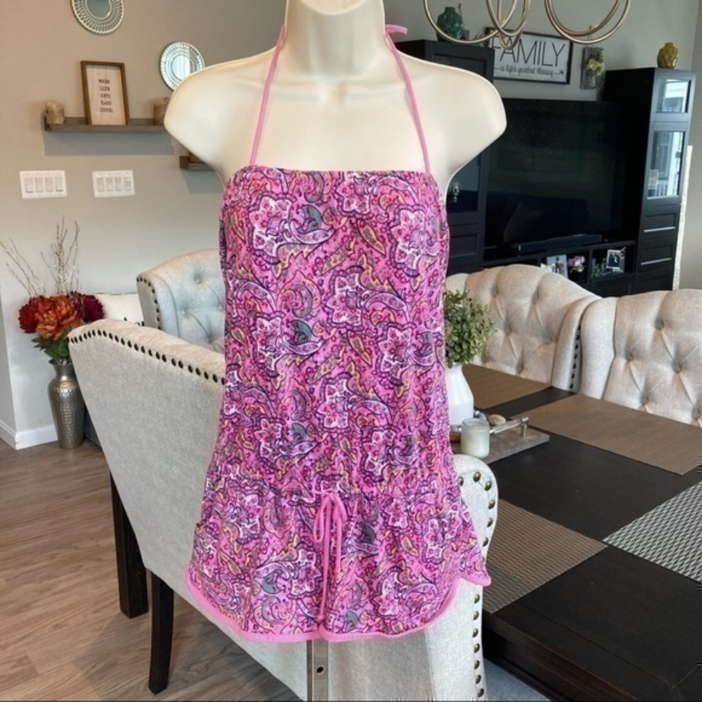 ✨ NEW H&M floral paisley pink shorts romper neck tie